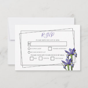 Elegante Lila Iris Wedding RSVP Cards
