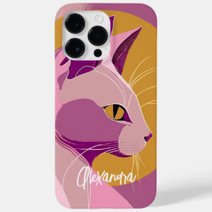 Elegante Lila Katzen Print Case-Mate iPhone 14 Pro Max Hülle