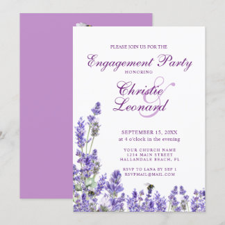 Elegante Lila Lavander Blume Hochzeit Verlobung Einladung
