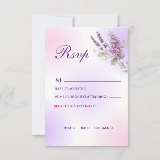 Elegante lila Lavendel-RSVP-Karte RSVP Karte