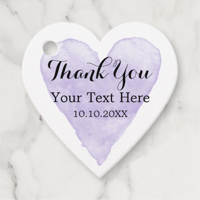 Elegante lila Liebe Geschenkanhänger (Vorderseite)