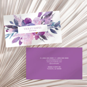 Elegante Lila Lilac Floral Blume Custom Visitenkarte