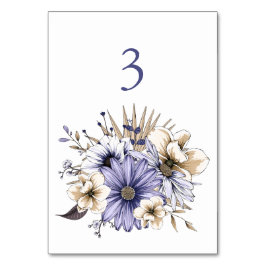 Elegante Lila lilac Florals Foliage Tischnummer