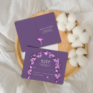 Elegante Lila Lilac Rum Arch Florals No Menu UAWG Feiertagspostkarte