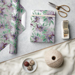 Elegante Lila Lotus Geschenkpapier