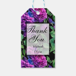 Elegante lila magenta Aquarellblumen Blume Geschenkanhänger