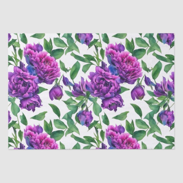 Elegante lila magenta Aquarellblumen Blume Seidenpapier (Vorderseite)