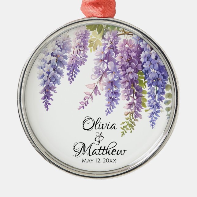 Elegante lila Magenta Wine Bar Ornament Aus Metall (Vorne)