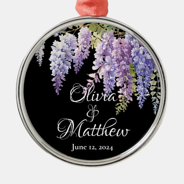 Elegante lila Magenta Wine Bar Ornament Aus Metall (Vorne)