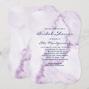 Elegante Lila Marmorbrücke Einladung