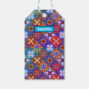 Elegante lila mexikanische Talavera-Fliesen Geschenkanhänger