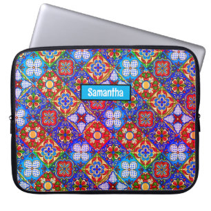 Elegante lila mexikanische Talavera-Fliesen Laptopschutzhülle