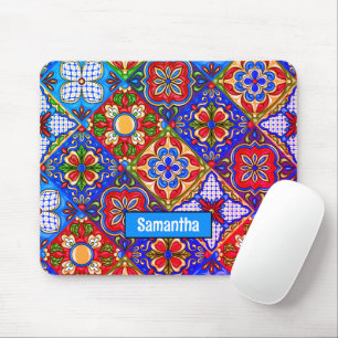 Elegante lila mexikanische Talavera-Fliesen Mousepad