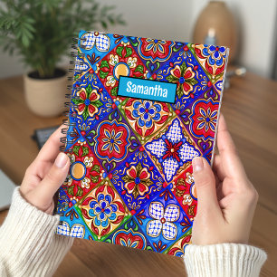 Elegante lila mexikanische Talavera-Fliesen Notizbuch