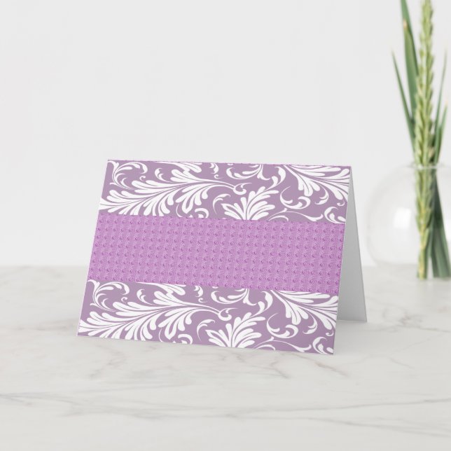 Elegante Lila Mitteilungskarten (Vorderseite)