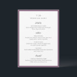 Elegante Lila Monogram Moderne Hochzeit Menükarte<br><div class="desc">Moderne Hochzeitsmenüs mit gepflegtem Design mit Serif- und Script-Schriftart.</div>
