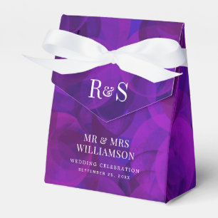 Elegante Lila Monogramm-Hochzeit Geschenkschachtel