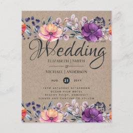 Elegante Lila Orange Hochzeit Flyer