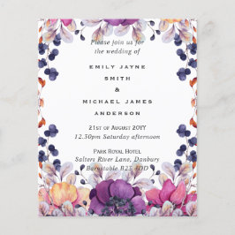 Elegante Lila Orange Hochzeit Flyer