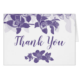 Elegante Lila Orchids Blumenkarte Danke Karte
