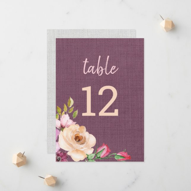 Elegante Lila Peach Rose Leinwand Texturiert Ankündigung (Vorderseite/Rückseite Beispiel)