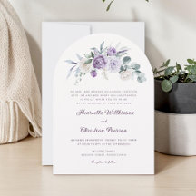 Elegante lila Pfingstrosen-Hochzeitseinladung