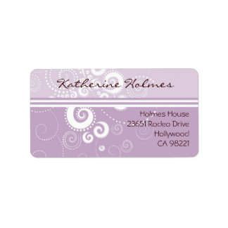 Elegante Lila Polka-Dots-Adressenaufschrift Adressaufkleber