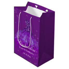 Elegante Lila Quinceanera Custom Gift Bag Mittlere Geschenktüte