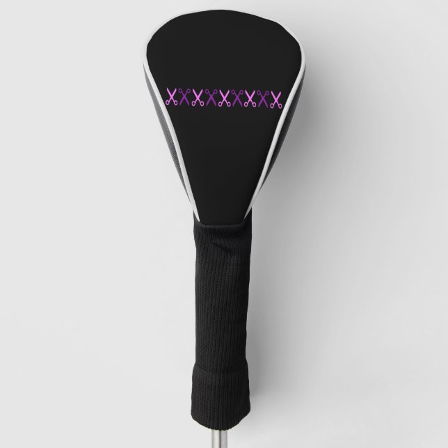 Elegante Lila rosa Scheren Golf Headcover (Vorderseite)