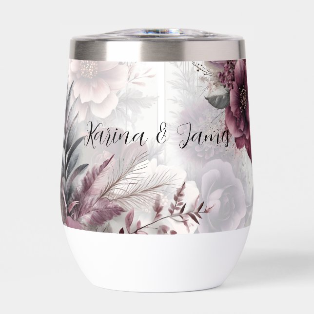 Elegante lila, rosa und maronfarbene Blüten (Vorderseite)