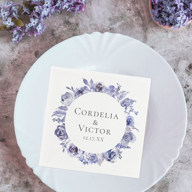 Elegante Lila Rose Blumenwinters Abend Hochzeit Serviette (Von Creator hochgeladen)