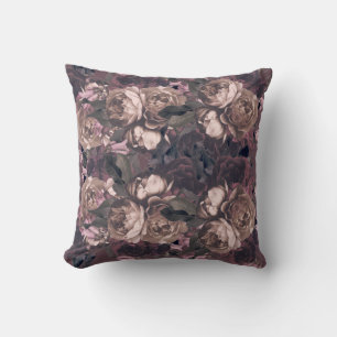 Elegante Lila Rose Floral Botanisch Kissen