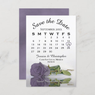Elegante Lila Rose Hochzeitskalender Save The Date