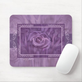 Elegante Lila Rose Mouse Pad Mousepad