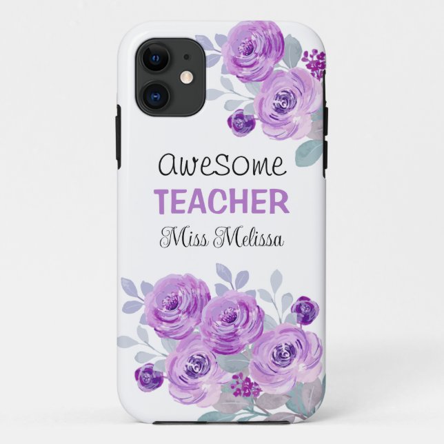 Elegante Lila Rose Phantastisch Teacher-Geschenk Case-Mate iPhone Hülle (Rückseite)