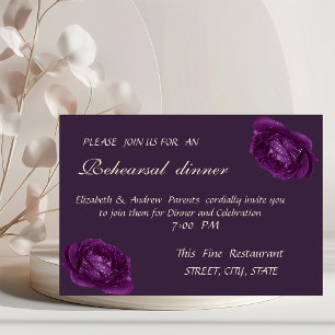 Elegante Lila Rose Probe Abendessen Einladung