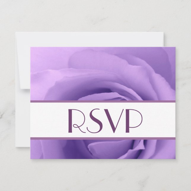 Elegante Lila Rose UAWG Wedding Response Card RSVP Karte (Vorderseite)