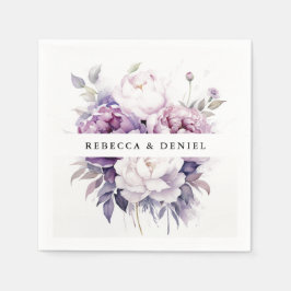 Elegante Lila Rose Wasserfarben Hochzeit der Blume Serviette