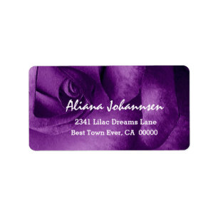 Elegante LILA Rose Wedding Label V04 Adressaufkleber