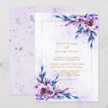 Elegante Lila Rustikale Peony Gold Geometric Weddi