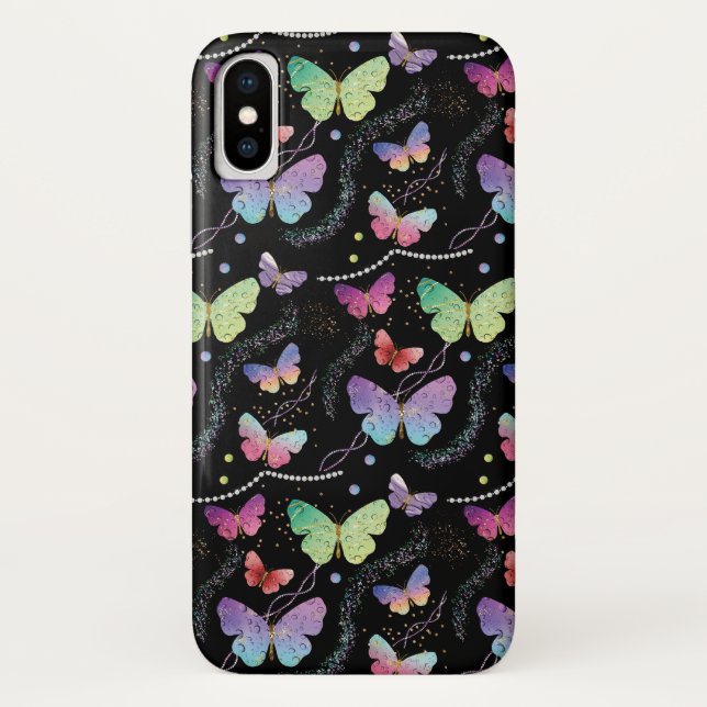 Elegante Lila Schmetterlinge Case-Mate iPhone Hülle (Rückseite)