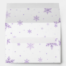 Elegante lila Schneeflocken Winterhochzeit