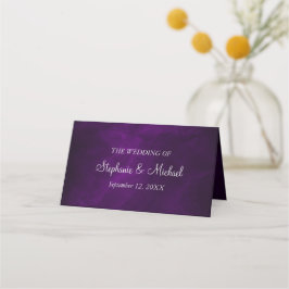 Elegante Lila Silberhochzeit Platzkarte