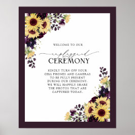 Elegante Lila Sonnenblume Wasserfarbe Unplugged Poster