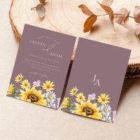 Elegante lila Sonnenblumen-Monogramm-Blumenhochzei