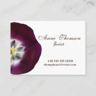 Elegante Lila Tulip Detail Business Card Visitenkarte