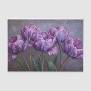 Elegante lila Tulpen Dekupage Seidenpapier