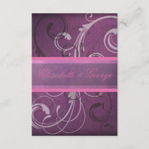 Elegante Lila UAWG-Damaskus-Wirbel RSVP Karte