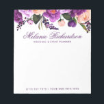 Elegante Lila Ultra-Violet Wasserfarben Notizblock<br><div class="desc">Elegantes Lila Ultra-Violet-Aquarellfarben-Drucktaster</div>