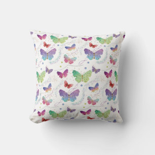 Elegante Lila und blaue Schmetterlinge Kissen